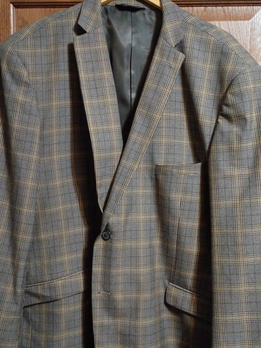 Men's blazer in Classic Plaid Men's (Gray and Tan)